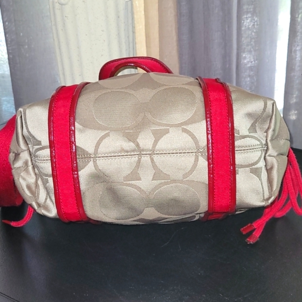 Coach Beige and Red Tote Bag - Picture 10 of 12